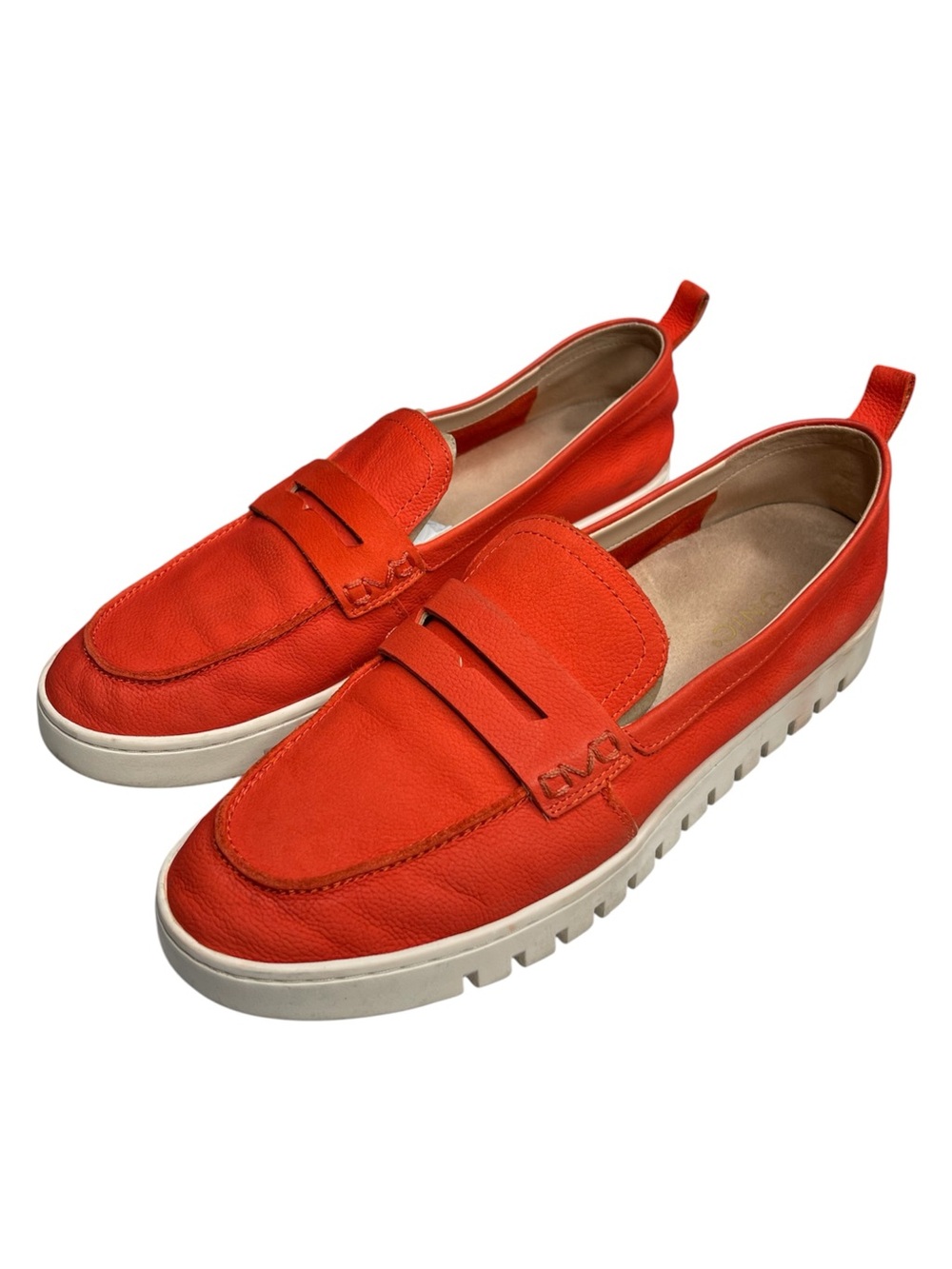 Women’s Orange Slip-On Loafers - Casual Leather